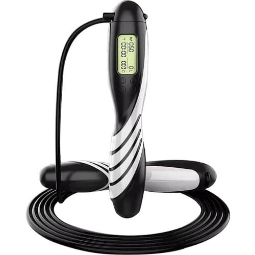 Jump Rope Digital Weight Adjustable Workout Skipping Rope Calories Time Setting with Counter for Men Women Kids Girls