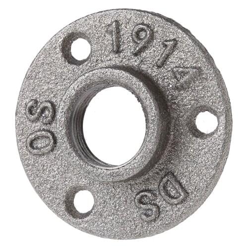 Tube connector 3/4" Malleable Threaded Floor Flange Iron Pipe Fittings Wall Mount Black