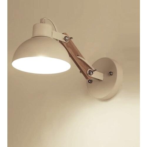 Modern minimalist adjustable Wall Lamp beside lighting wall decoration bathroom mirror lamp bedroom study LED wood wall lamp E27