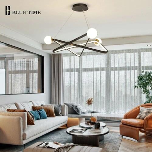 Modern Led Pendant Light Black&Gold Hanging Lamp Ceiling Pendant Lamp for Living room Dining room Kitchen Bedroom Luminaires