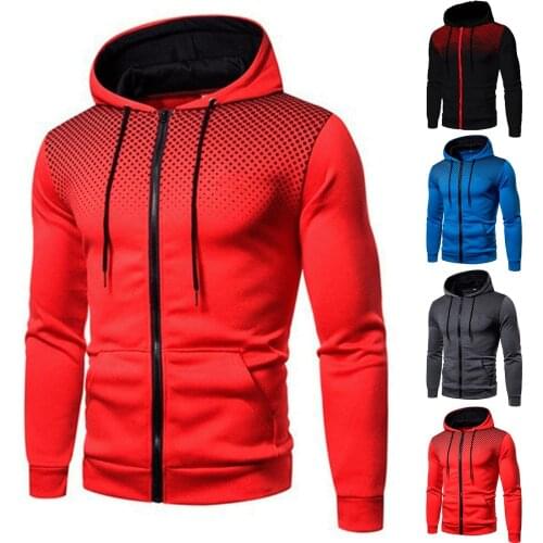 Hip Hop Zipper Hooded Sweatshirt Men 2020 Spring Casual Solid Hoodies Sweatshirts Male Streetswear Jackets Red Black 3XL