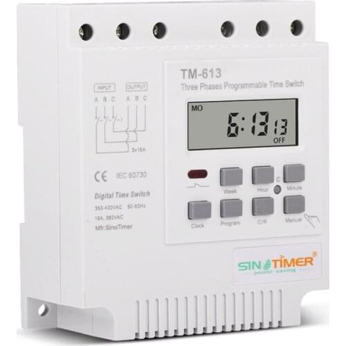 Three phase 380V time switch controller smart intelligent digital timer switch for motor pump