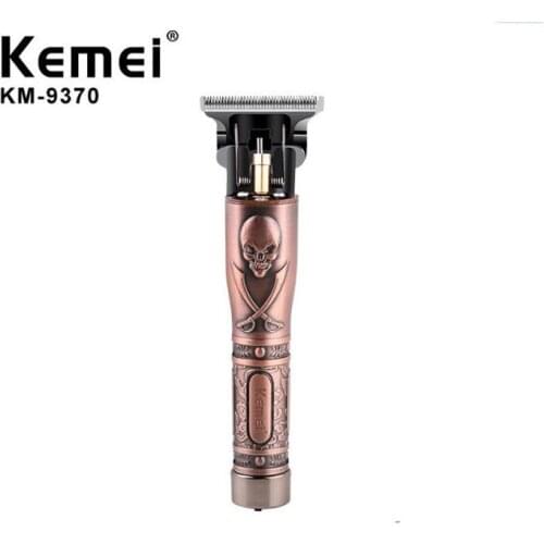 Kemei hair trimmer kemei hair clipper USB rechargeable KM-9370 haircut machine metal body oilhead clipper hair carving white