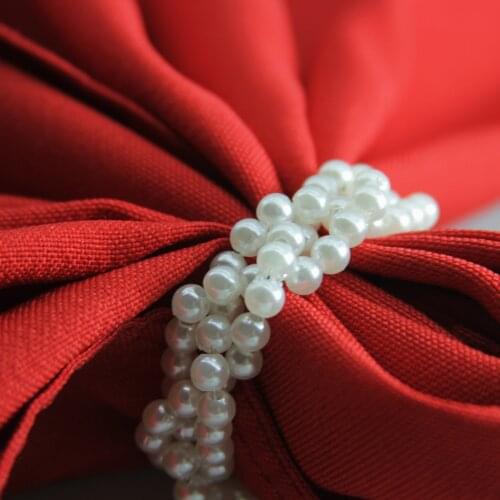 Pearl napkin ring decoration napkin holder for wedding 12 pcs free shipping qn19052201