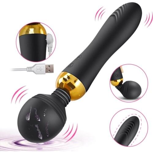 AV Magic Wand Vibrator Big Dual Heads AV Body Massager G Spot Clitoris Stimulator Adult Sex Toys for Woman Female Masturbator