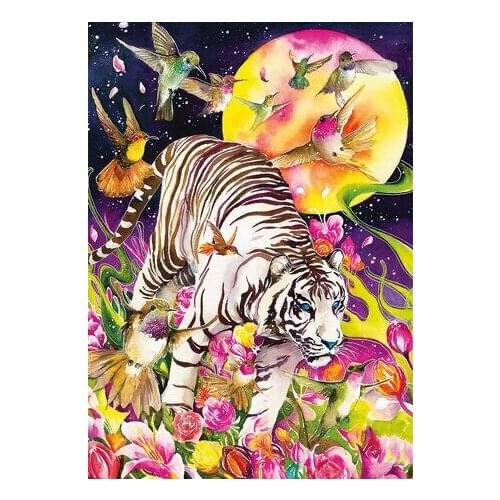 White Tiger Animal Cross Stitch Kits Needlework Embroidery Crafts 14CT Unprinted DIY Arts Handmade Home Decor