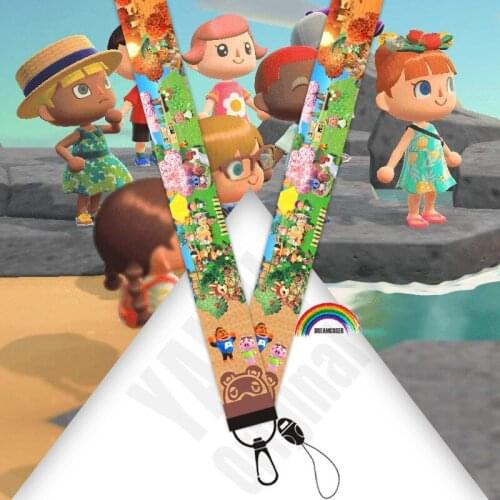 Animal Crossing Nook Tom Lanyard Printed Neck Strap for ID Badge Phone Holder Keychain Unisex Cosplay Accessory Cartoon