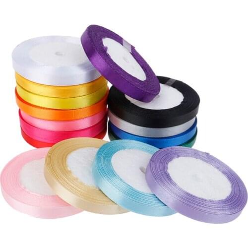 1Pcs 10mm Silk Satin Ribbons For Crafts Bow Handmade Gift Wrap Party Wedding Decorative