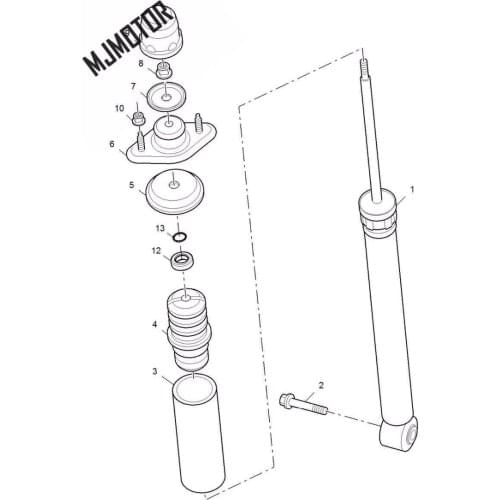 1pc) Shock absorber Rear assy. with dust cover for SAIC ROEWE 550 MG6 Autocar motor part 10012705