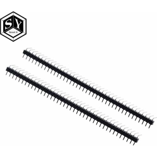 20PCS Great IT 40 Pin 1x40 Single Row Male 2.54mm Breakable Pin Header Right Angle Connector Strip bending