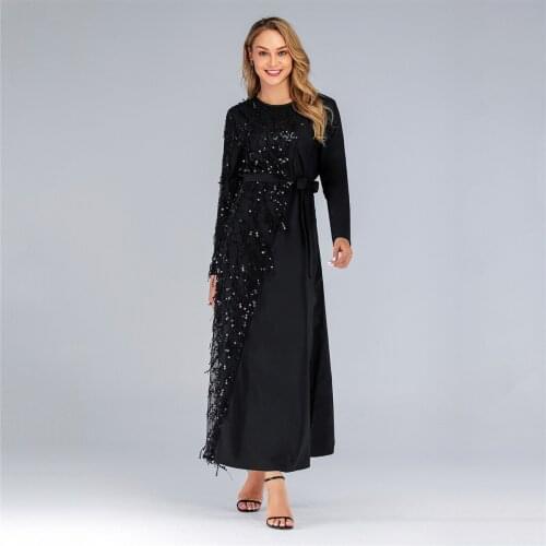 Abaya Dubai New stitching glittering sequined clothing Ramadan Arabic Islamic dress Muslim dress