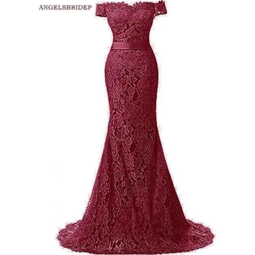 ANGELSBRIDEP Lace Mermaid Evening Party Gowns Vestidos de festa Formal Off-Shoulder Sweetheart Special Occasion Prom Dresses Hot