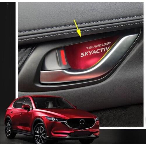 Car Sticker Aluminum Alloy interior door handle wrist bowl cup trim 4pcs For Mazda CX-5 2017 2018 CX-4 For Mazda 3 Axela