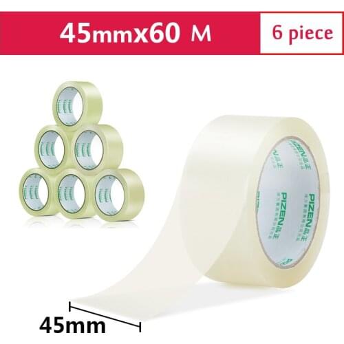 Deli High Quality Transparent Sealing Tape Packing Tapes 45mmx60m 6 Rolls Office Supplies 33006