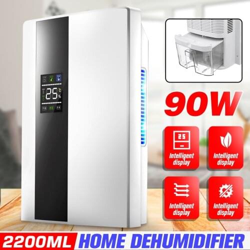2.2L Home Electric Portable Dehumidifier Air Dryer LED With 24h Timing Smart Desiccant Drying Machine Double Drainage System