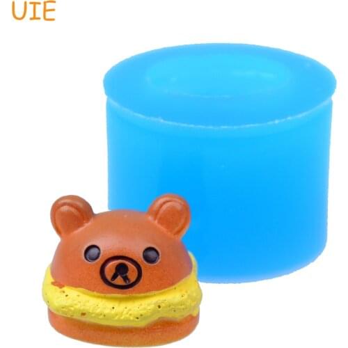 GYL094U 18.5mm 3D Bear Bread Flexible Silicone Mold - Cotton Candy, Sugarcraft, Resin Polymer Clay, Cookie Biscuit, Candle Mold