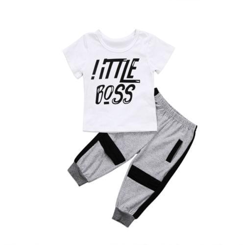 Toddler Kids Baby Boy Cotton Tops T-shirt Pants Legging 2pcs Clothes Outfits Set Size 2-6T