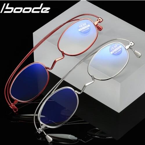 Iboode Anti Blue Light Blocking Reading Glasses Women Men Square 360° degree rotation Presbyopic Glasses Diopters +1.0 to 3.5