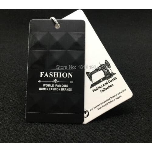 Customized top quality clothing embossed tags/garment shape cutting paper tag printing/clothing label/main label 1000 pcs a lot
