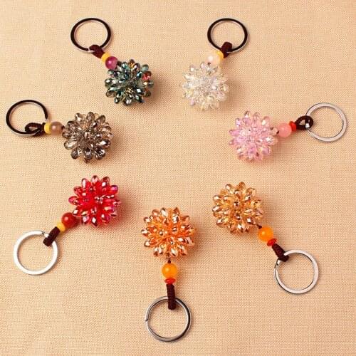 Personality Crystal Ball Key Pendant High-end Car Pendant Key Buckle Ball Bag Hanging Jewelry Key Accessories Water Drop Ball