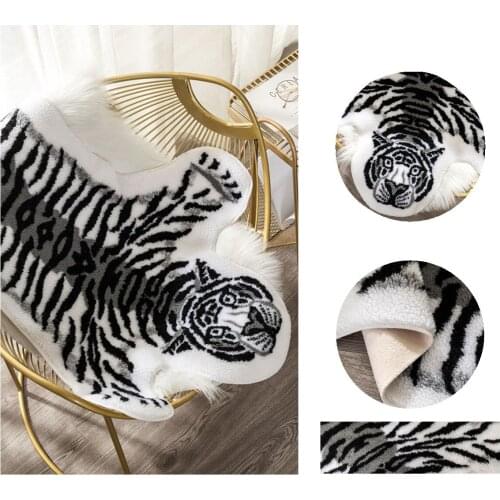 Imitation Tiger Animal Skin Carpet Non-Slip Area Rugs And Carpets For Home Living Room Decorate Bedroom Floor Mat Bedside Carpet