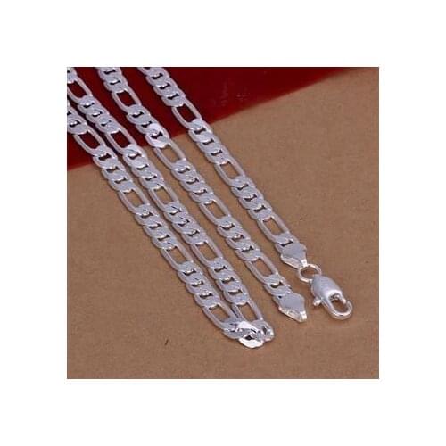 N032 Hot Sale Fine Silver Color Jewelry,Wholesale Factory Price Charms Free Shipping Fashion 6mm Necklace /abgaisna Abkaisra