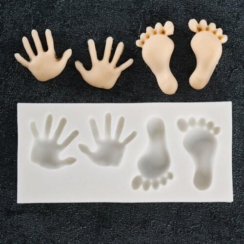 Small Hand & Foot Silicone Mold Fondant Mould Cake Decorating Tool Chocolate Gumpaste Mold Sugarcraft Kitchen Accessories