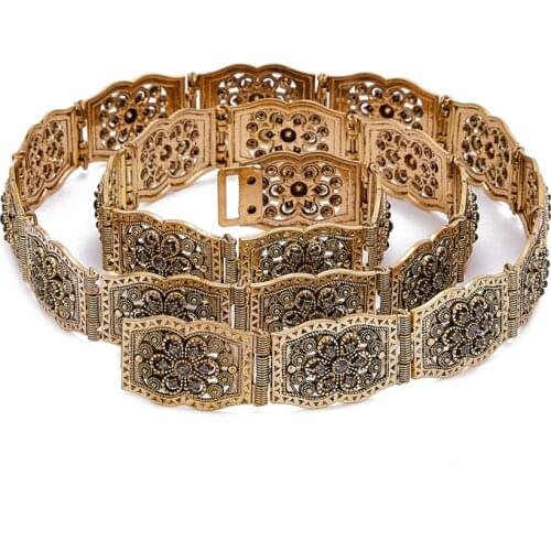 Moroccan Caftan wedding antigold Metal belt for women Traditional dress Belt