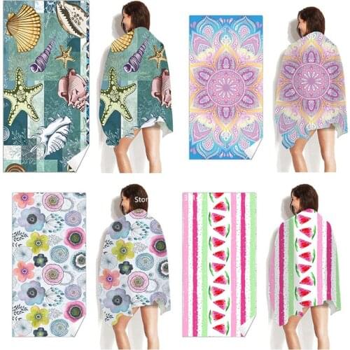 Fashion Fresh Plant Design Bath Towel Quick Drying Absorption Soft Home Bathroom Outdoor Multifunctional Bath Towel