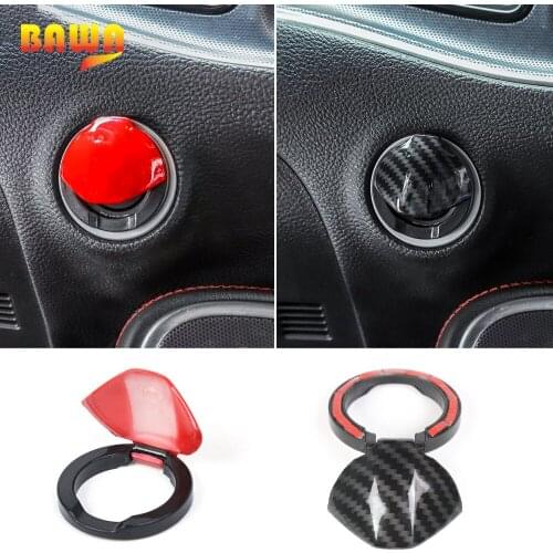 BAWA Car Engine Start Stop Switch Button Cover Stickers For Dodge Challenger 2015+ Interior Mouldings For Dodge Charger 2015