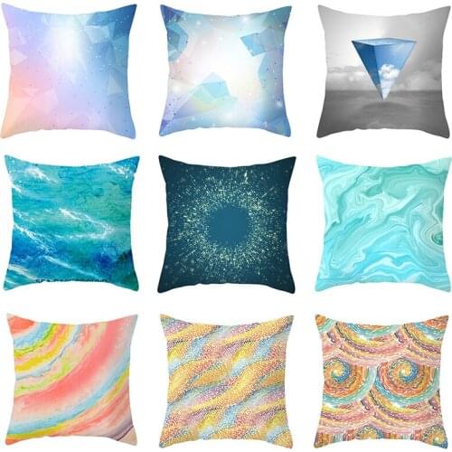Cushion Cover Abstract Oil Painting Pillowcases for Sofa Bed Decorative Throw Pillows Covers Peach Skin Soft Home Decor 45*45cm