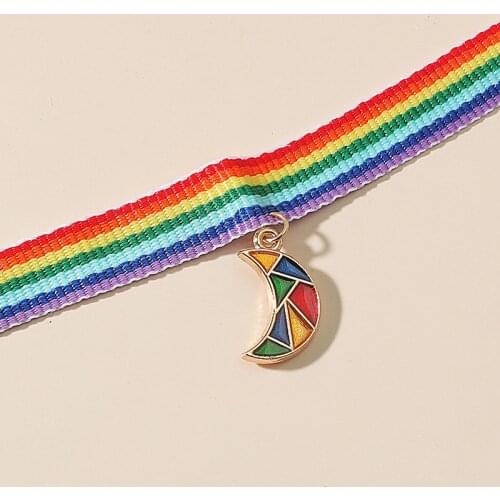 New necklace Fashion Rainbow moon Rabbit Radish Choker Necklace For Women Jewelry Multicolor