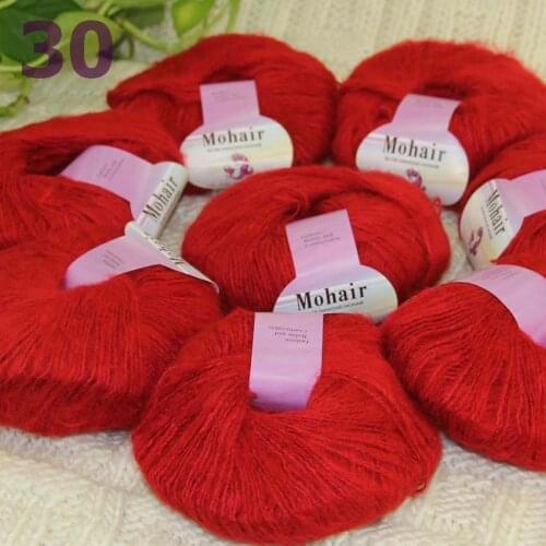 Sale New 8BallsX25g Luxury Soft Mohair Warm Wrap Shawl Hand Knit Crochet Yarn Lipstick 291-30-8