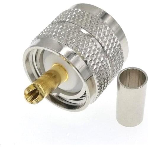 Connector PL259 UHF Male Plug Pin Crimp For RG58 RG142 LMR195 RG400