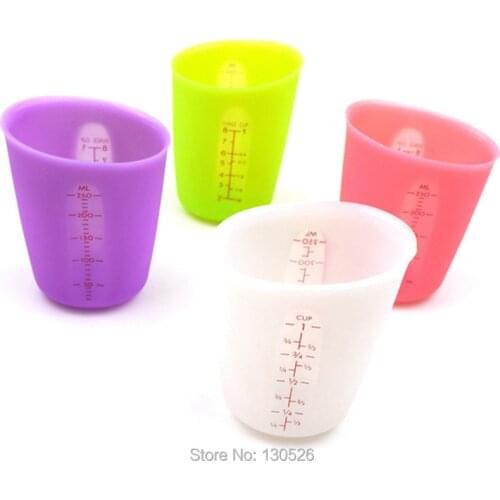 250ml/500ml Colorful Silicone Measuring Cup Cooking Tools Container Measuring Cup Measuring Liquid Bakeware Kitchen Accessories