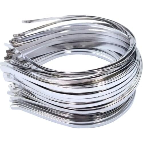 Rhodium Plated 100pcs 3mm 4mm 5mm 6mm 7mm Metal Hairbands Findings for Jewelry Making HCF47