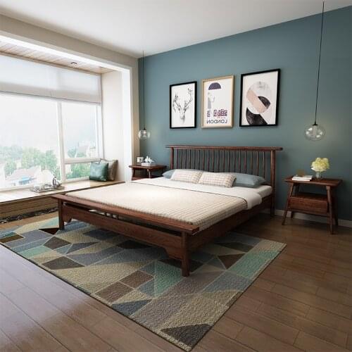 Nordic wooden bed 1.8 m 1.5 m 1.2 1.35 m single bed simple ash double bed furniture