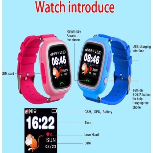 Smart watch 2019 Children smart GPS watch Q90 1.22 Inch Color Touch Screen