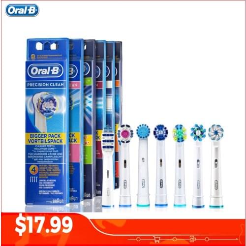Oral B Genuine Replaceable Brush Heads Precision Clean Rotation Electric Toothbrush 4 heads EB17/EB18/EB20/EB25/EB30/EB50/EB60