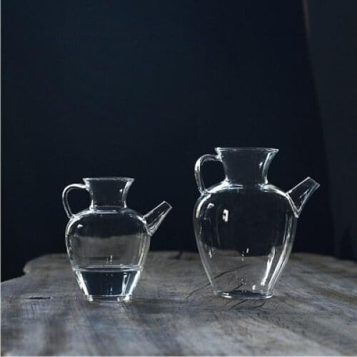 Heat-resistant explosion-proof glass cool water bottle tea making pot with water injection large size public cup wine warmer