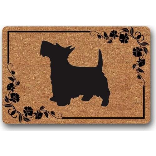 Entrance Floor Mat Funny Doormat Scottish Terrier Dog Door mat Decorative Indoor Outdoor Doormat Non-Woven Fabric