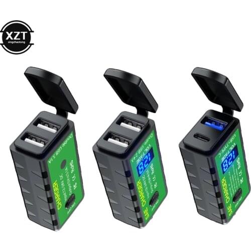 3.1A 4.8A Motorcycle USB Charger SAE to USB Adapter w/ Voltmeter ON/Off Switch Waterproof Quick Disconnect Plug for Smart Phone