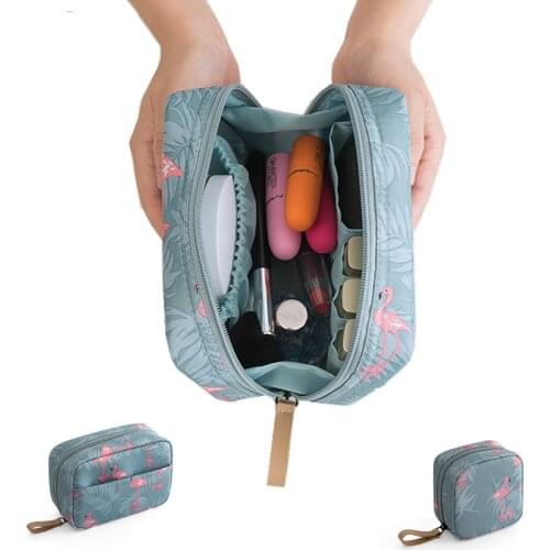 2020 Women Cosmetic Bag Flamingo Portable Storage Lipstick Makeup Bag Travel MakeUp Pouch Sanitary Napkins Package Organizer