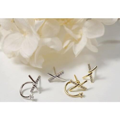 2019 New Fashion Geometric 925 Sterling Silver jewelry Double White Pearl Stud Earring for Women Wedding Gift