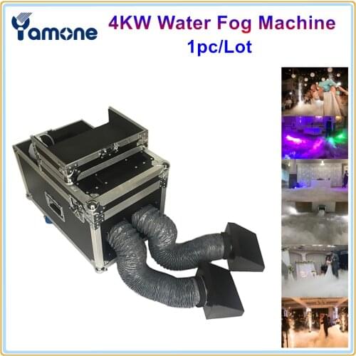 1pc/Lot 4000W Water Fog Machine 4kw Water Low Ground Fog Smoke Machine With Double Hose And Outlet For Wedding Party Show