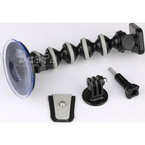 10PCS For Gopro Accessories Car Sucker + Gooseneck Mount Holder Fits for gopro Hero 3 Hero 4 SJ6000 Mini Camcorder