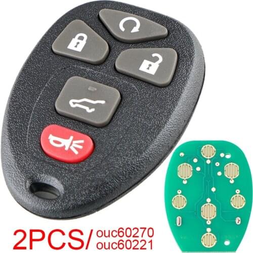 2pcs black 315Mhz 4+1 Buttons Car Remote Key Fob C60270 / OUC60221 Fit for Chevy Silverado Traverse Avalanche Equinox Express