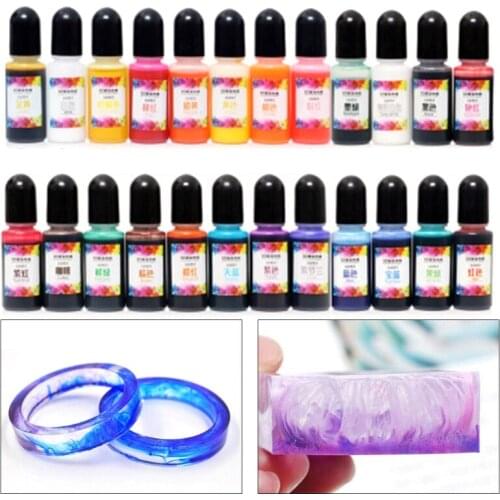 24 Colors Epoxy Pigment Liquid Colorant Dye Ink Diffusion Resin Crafts Accessory
