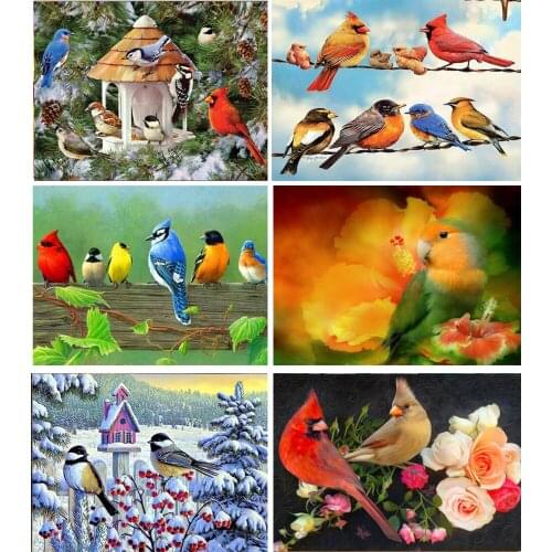 Full Round Drill Animal 5D Diamond Painting Bird Pattern Cross Stitch Diamond Kit Art Stlye Embroidery Handwork Rhinestone TY797