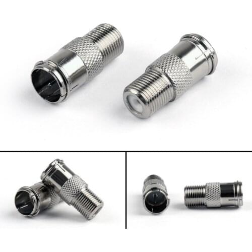 Areyourshop Sale F Type Female to F Male Push On TV Antenna Cable Adaptor Connector